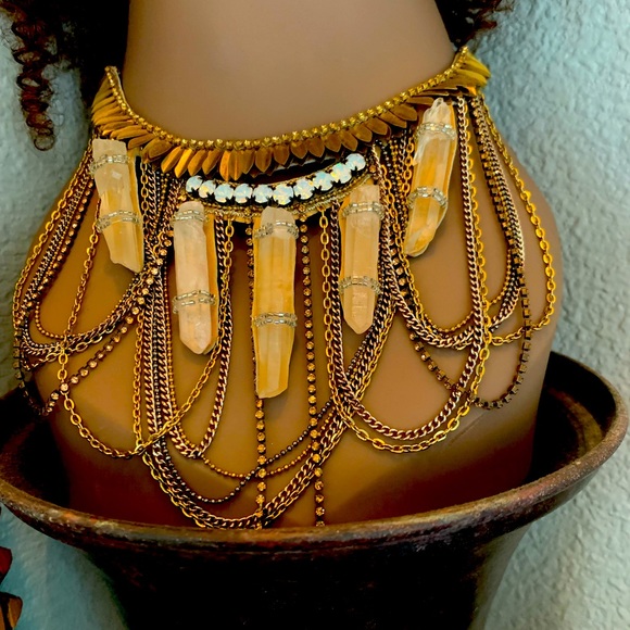 Deepa Gurnani Jewelry - DEEPA GURNANI RAW CRYSTAL NECKLACE